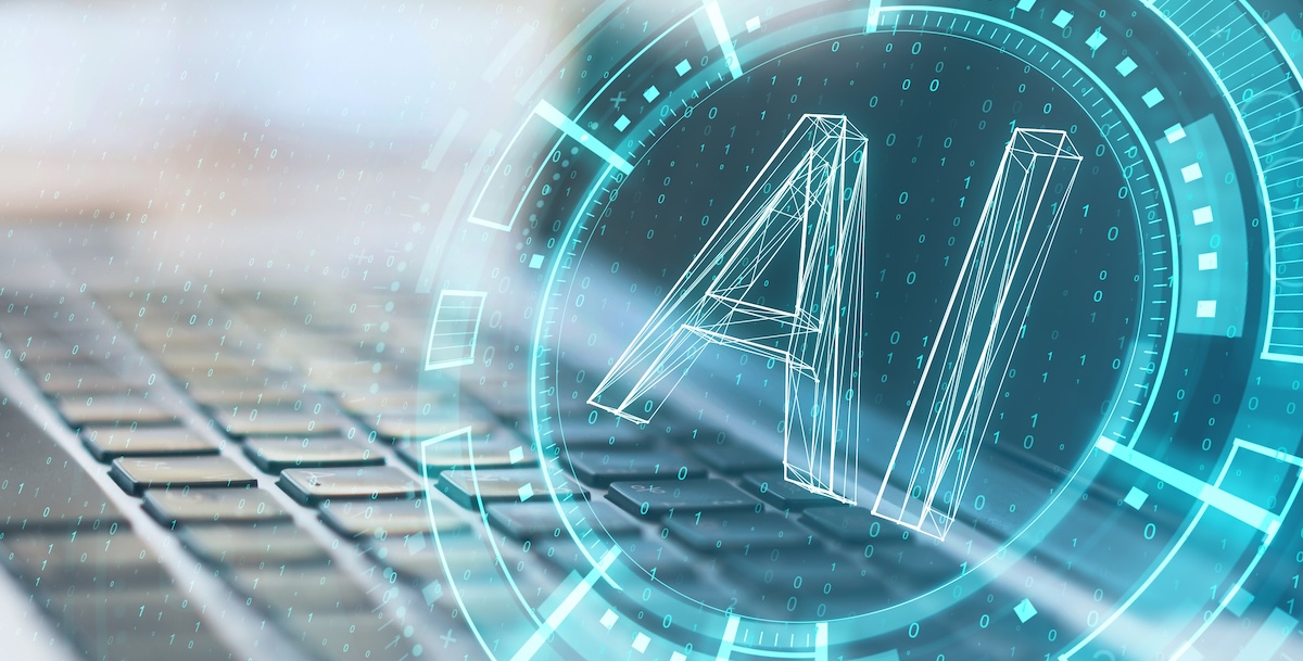 Latino business owner using AI technology